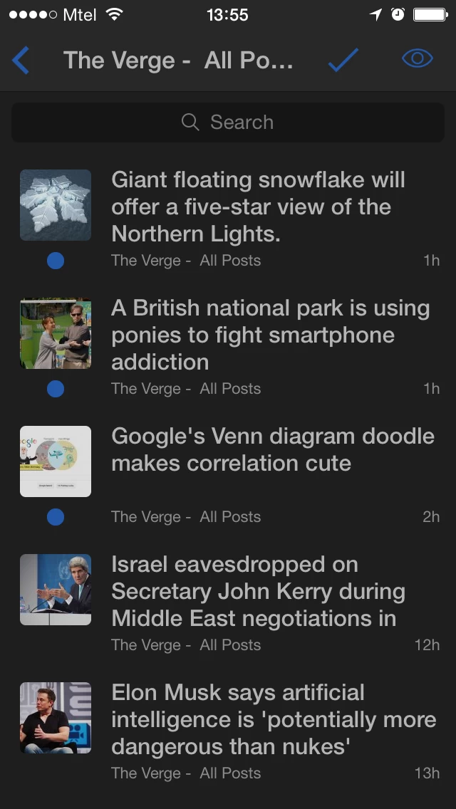 iOS app updated with dark theme and support for Pocket, Evernote