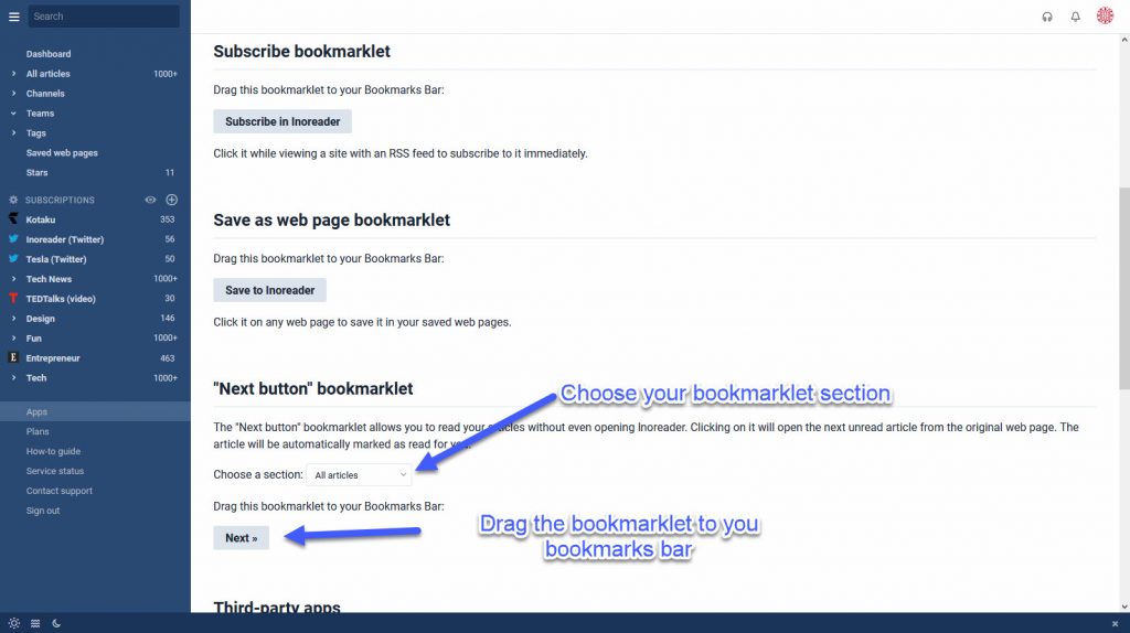 Introducing the Next bookmarklet… and more!