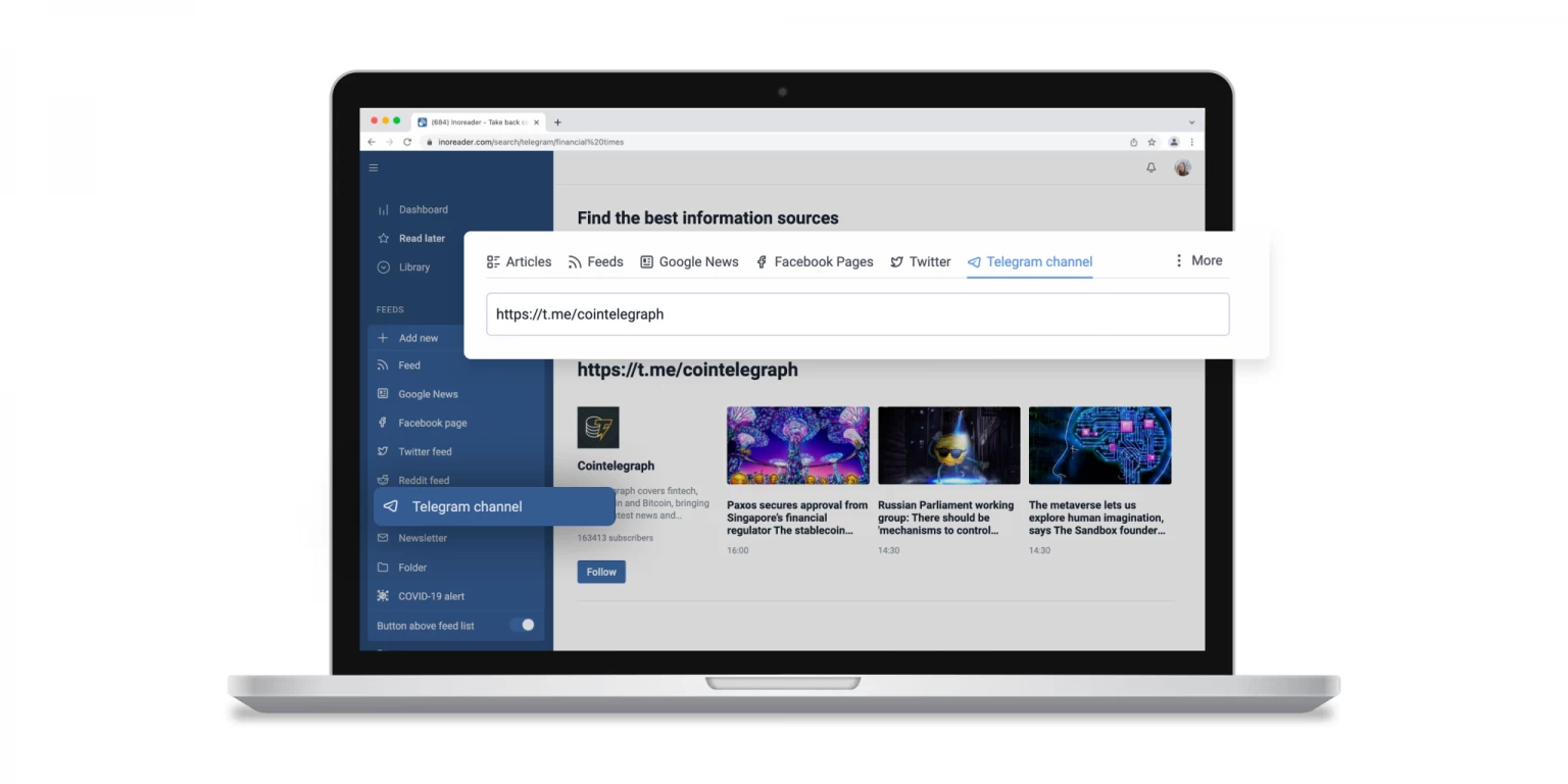Telegram is getting hot: Here is how to track Channels with Inoreader