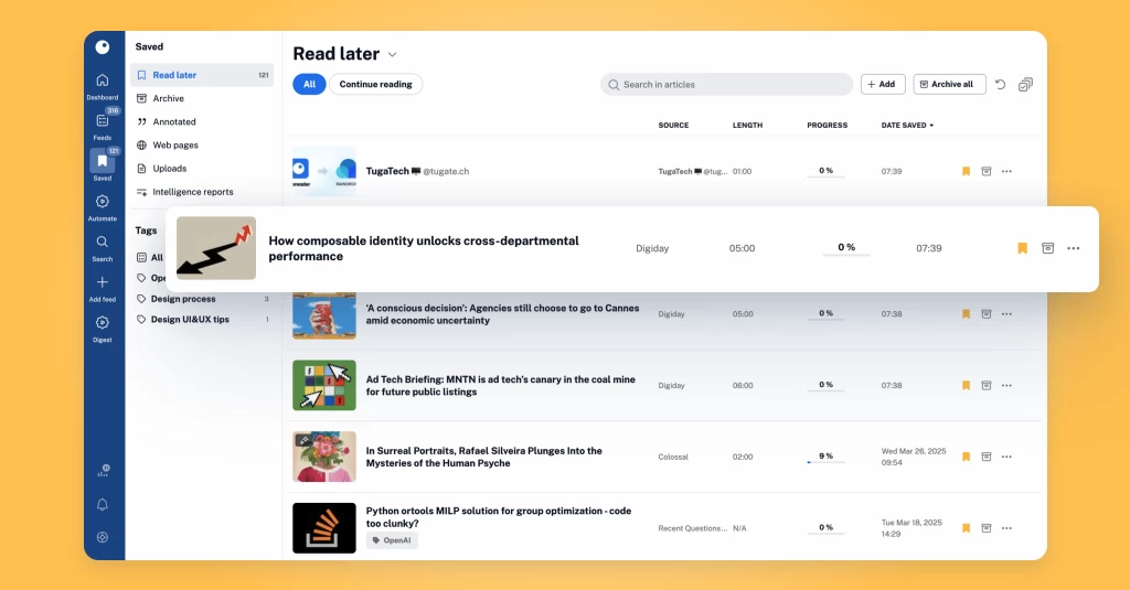 Use Inoreader as your ultimate read-later app