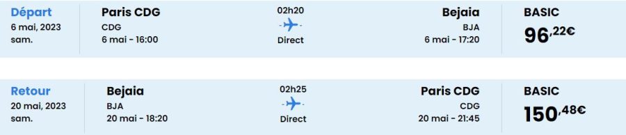 Vol Paris-Béjaia en mai avec ASL Airlines