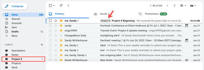 Labeled responses and unread count