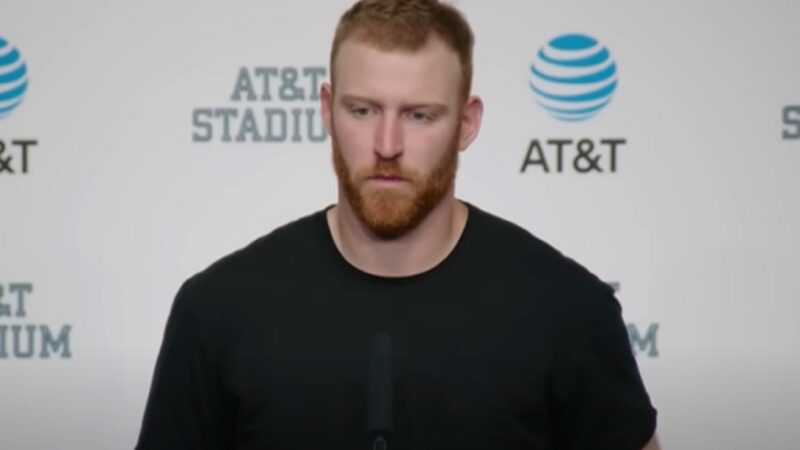 Cooper Rush with the media