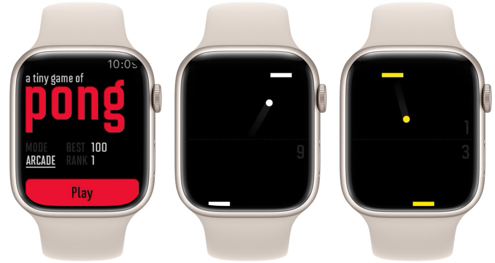 a tiny game of pong apple watch