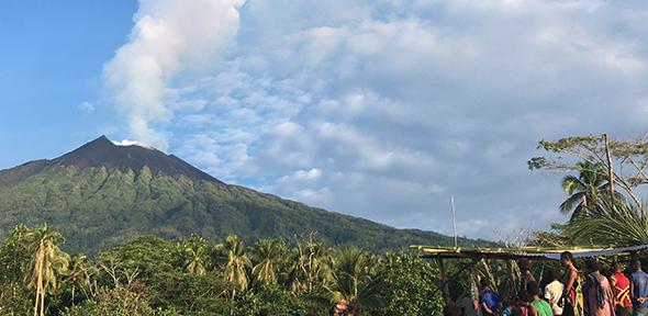 View from Baliau village, Manam