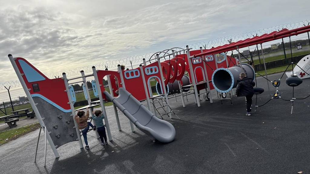 manchester airport pub playground red structure