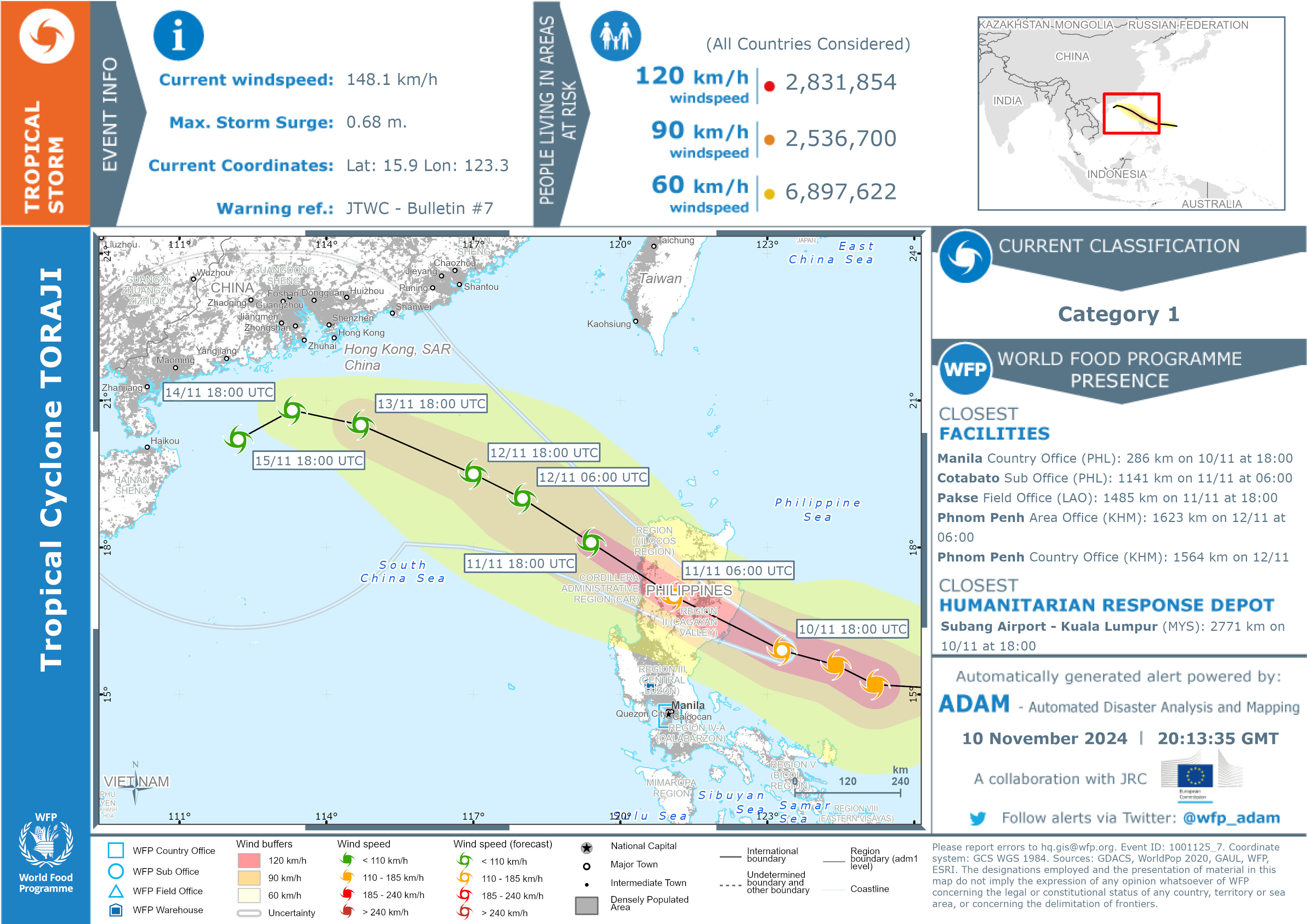 Tropical Cyclone Toraji (10 November 2024) - Philippines | ReliefWeb