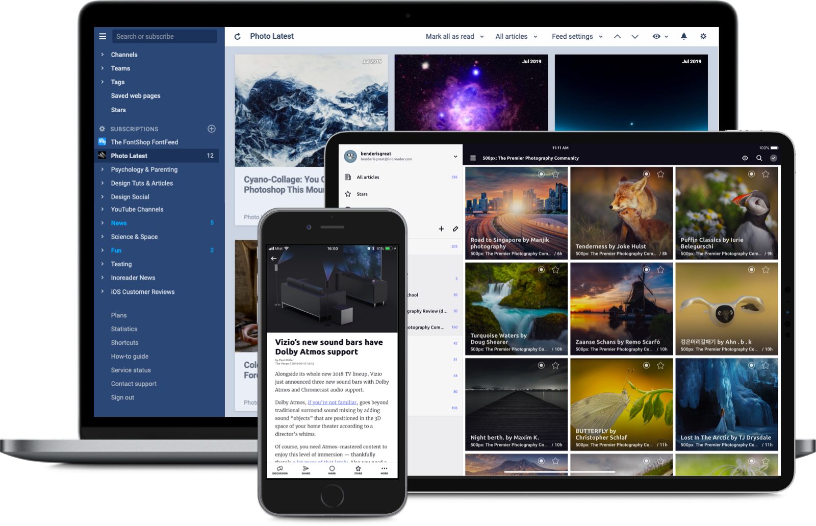 Inoreader - Web, iOs, Android