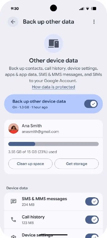 Android 备份新政策：短信、通话记录等将计入 Google 账户存储空间